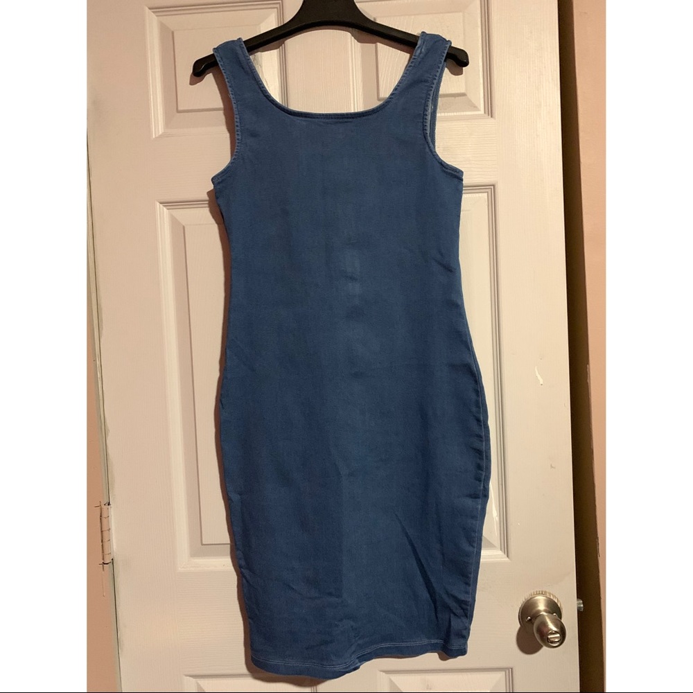 Denim Patterned Bodycon Dress